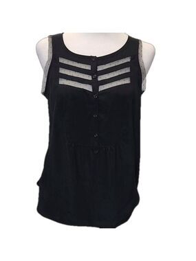 PRINCESS VERA WANG BLACK WITH LACE SLEEVELESS TOP SIZE SMALL